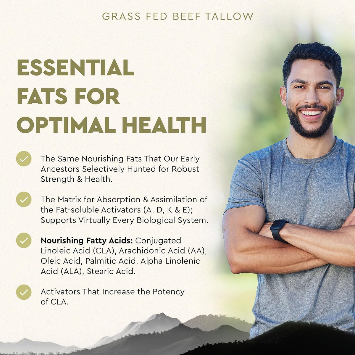 Ancestral Supplements Grass Fed Beef Tallow Capsules, 3000mg, 180 Capsules - görsel 4