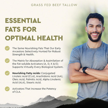 Ancestral Supplements Grass Fed Beef Tallow Capsules, 3000mg, 180 Capsules