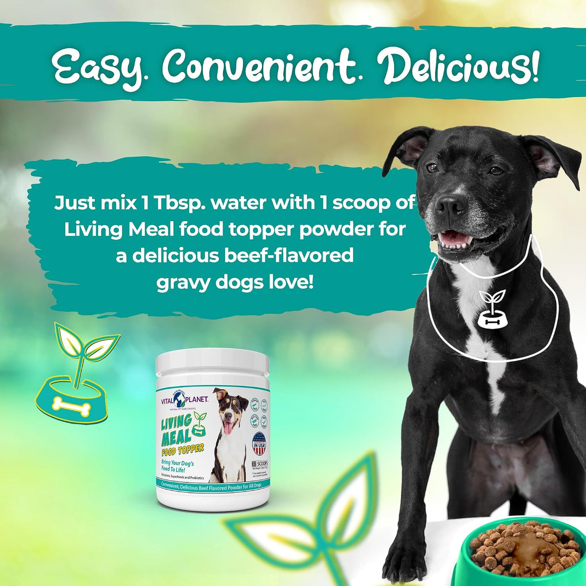 Vital Planet Pet Living Meal Dog Powder with Enzymes, Superfoods & Probiotics (111g, 30 Servings) - görsel 6