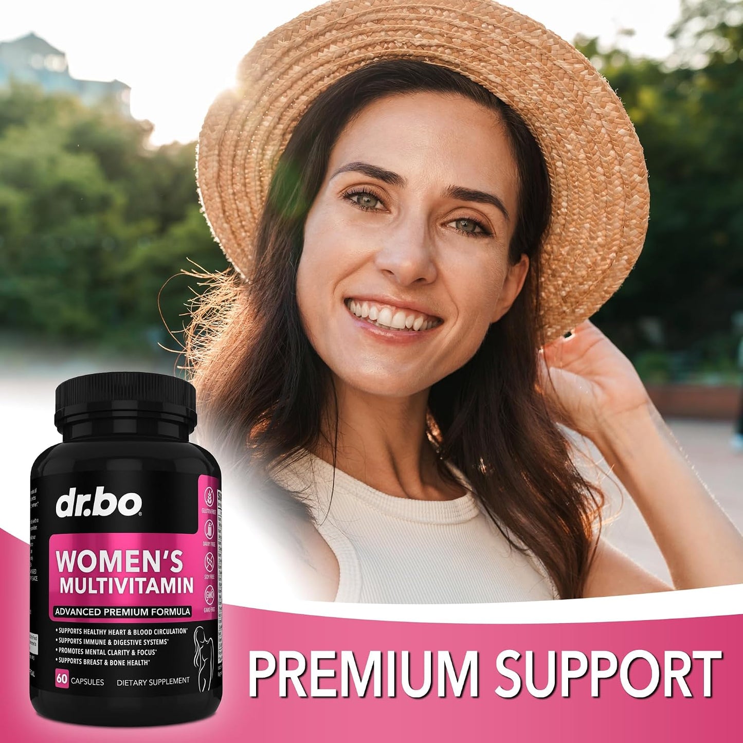 DR. BO Women's Multivitamin - Natural Daily Multivitamin with Magnesium & Zinc - Iron & Soya Free - görsel 5