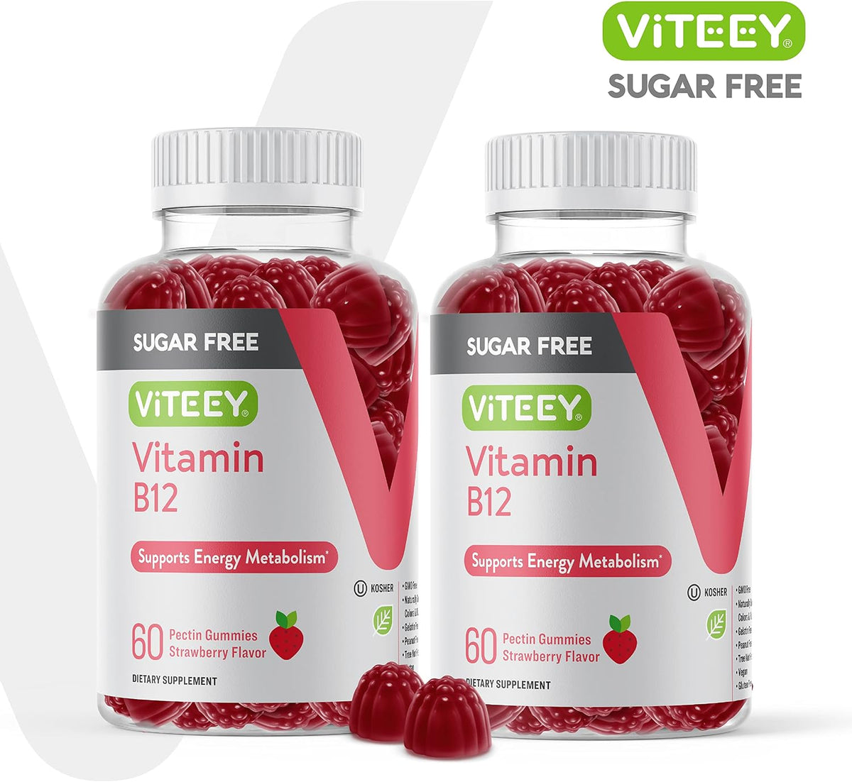 Viteey Vitamin B12 Gummies for Adults & Teens 1000mcg, Sugar Free - görsel 2