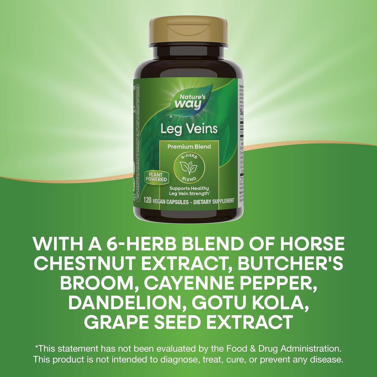 Nature's Way Leg Vein Support Blend, with Tru-OPCs™, Vegetarian, 120 Vegetarian Capsules (Pack of 2) - görsel 5