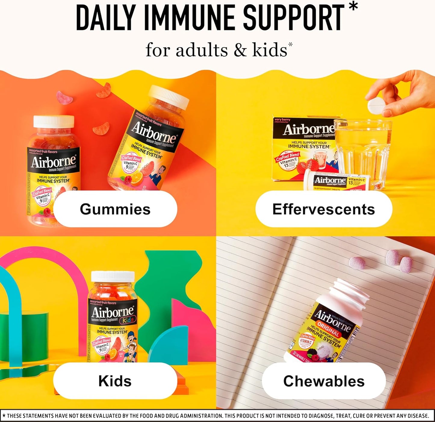 Airborne Immune Support Gummies, Assorted Fruit Flavour, 42 Ct - görsel 6