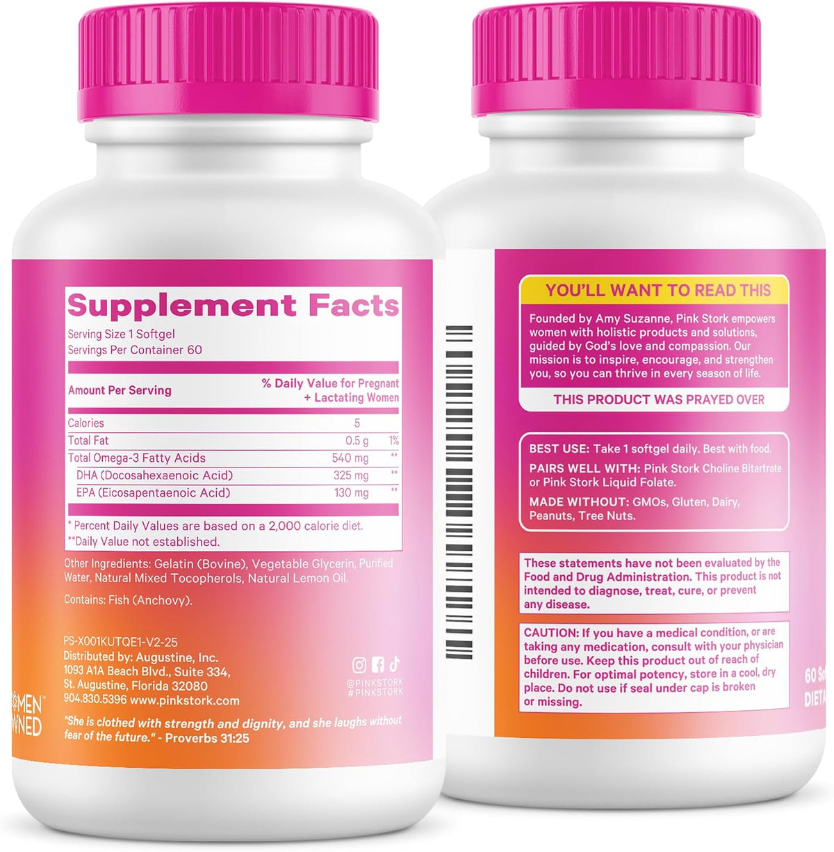 Pink Stork Omega-3 DHA - 540 mg Fish Oil Supplement with DHA and EPA for Antenatal and Postnatal Support - 60 Soft Capsules - görsel 9