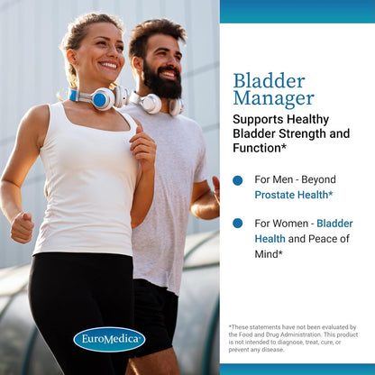 Euromedica Bladder Manager - 30 Capsules - Clinically Studied Herbal Support for Bladder Health