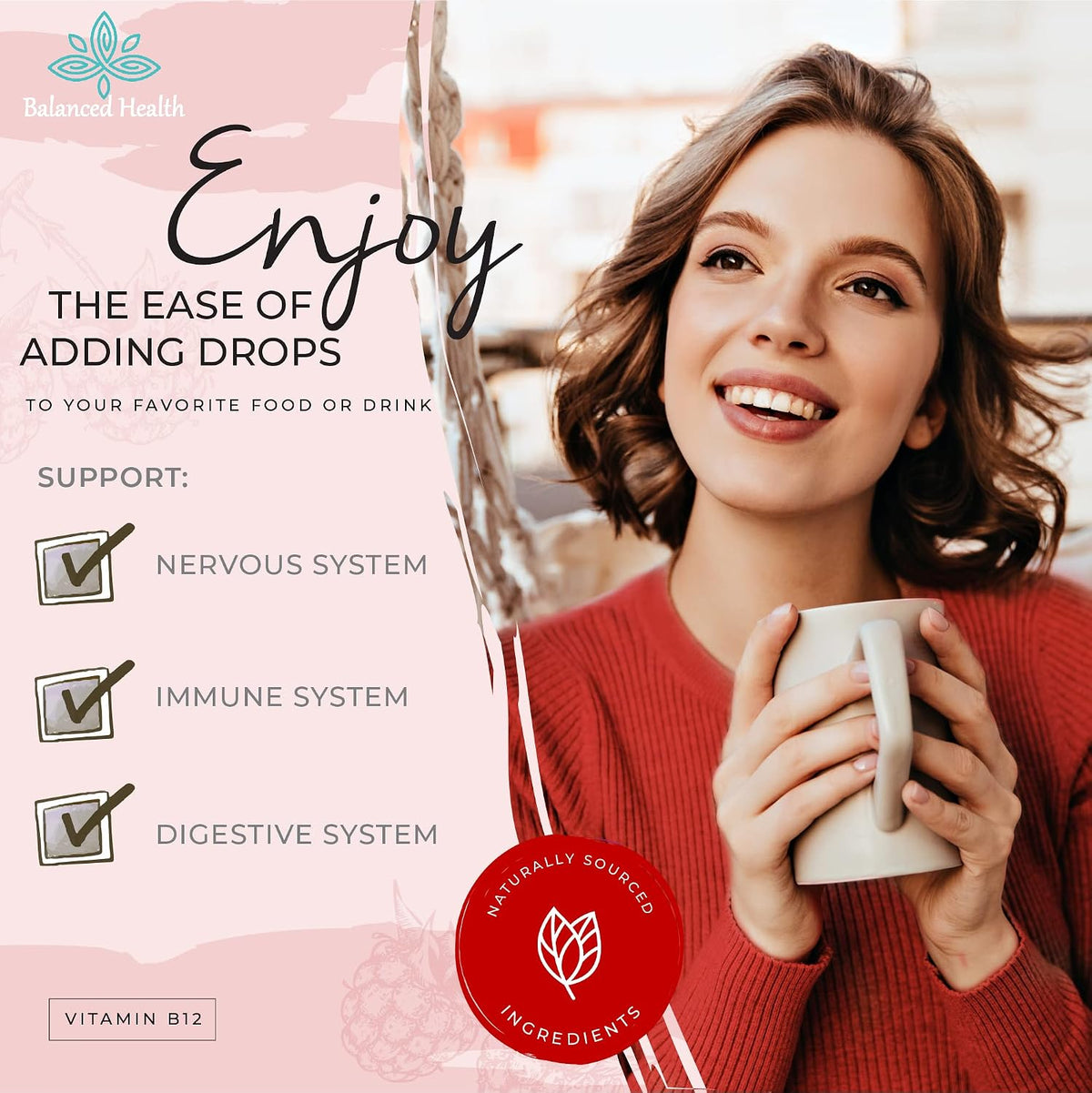 Balanced Health B12 1,000 mcg Sublingual Drops – Raspberry Flavour - görsel 3