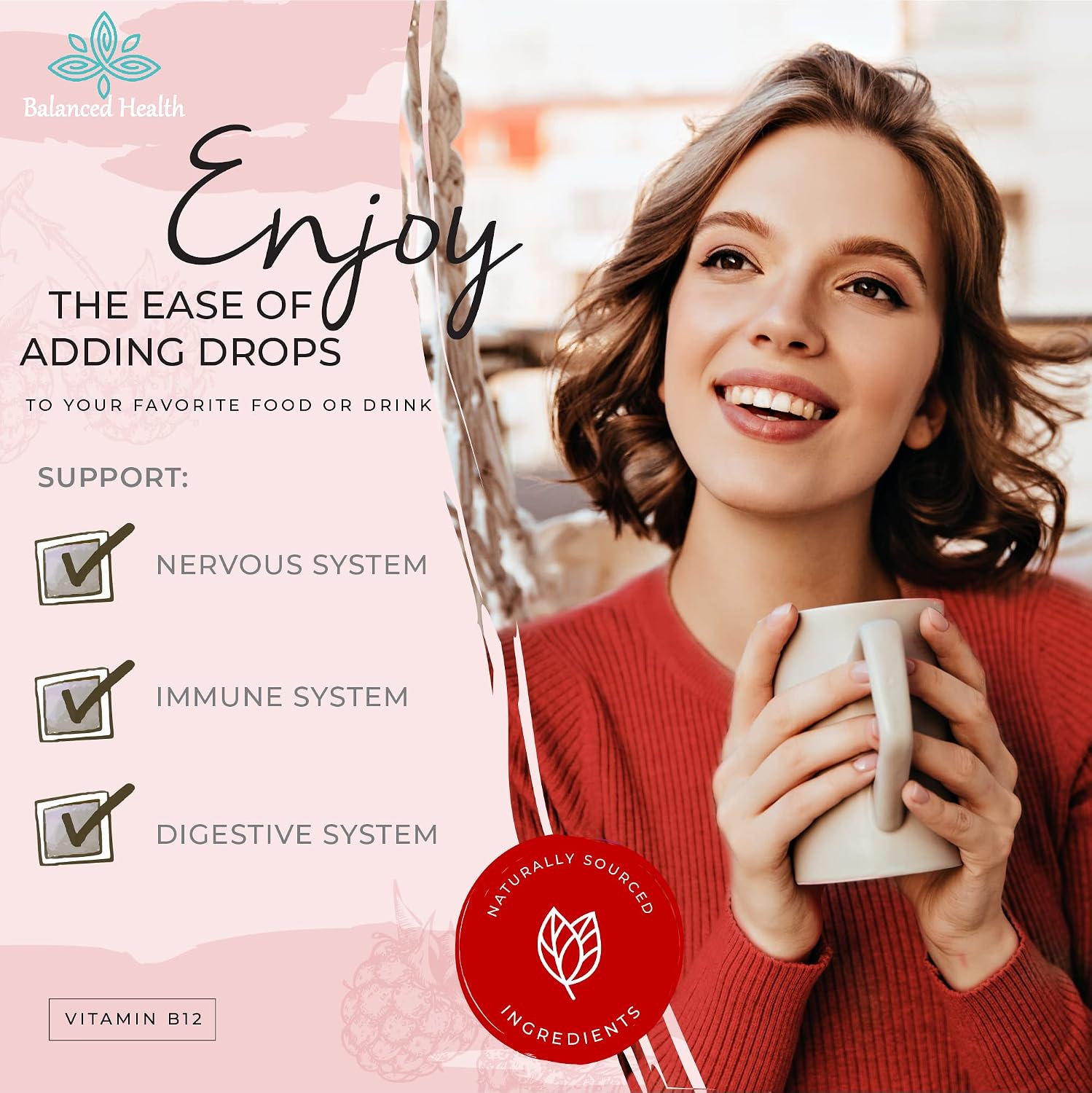 Balanced Health B12 1,000 mcg Sublingual Drops – Raspberry Flavour - görsel 3