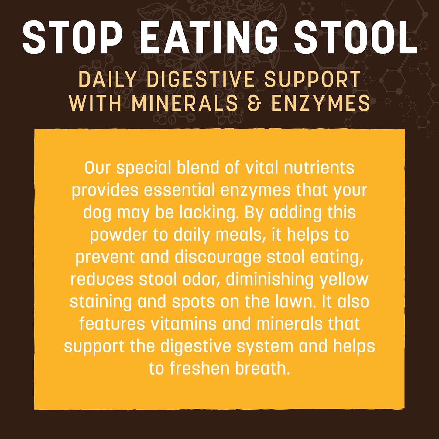 Earth Animal Apothecary Powder Supplement - Stop Eating Stool Nutritional Powder for Dogs & Cats, 8 oz - görsel 6