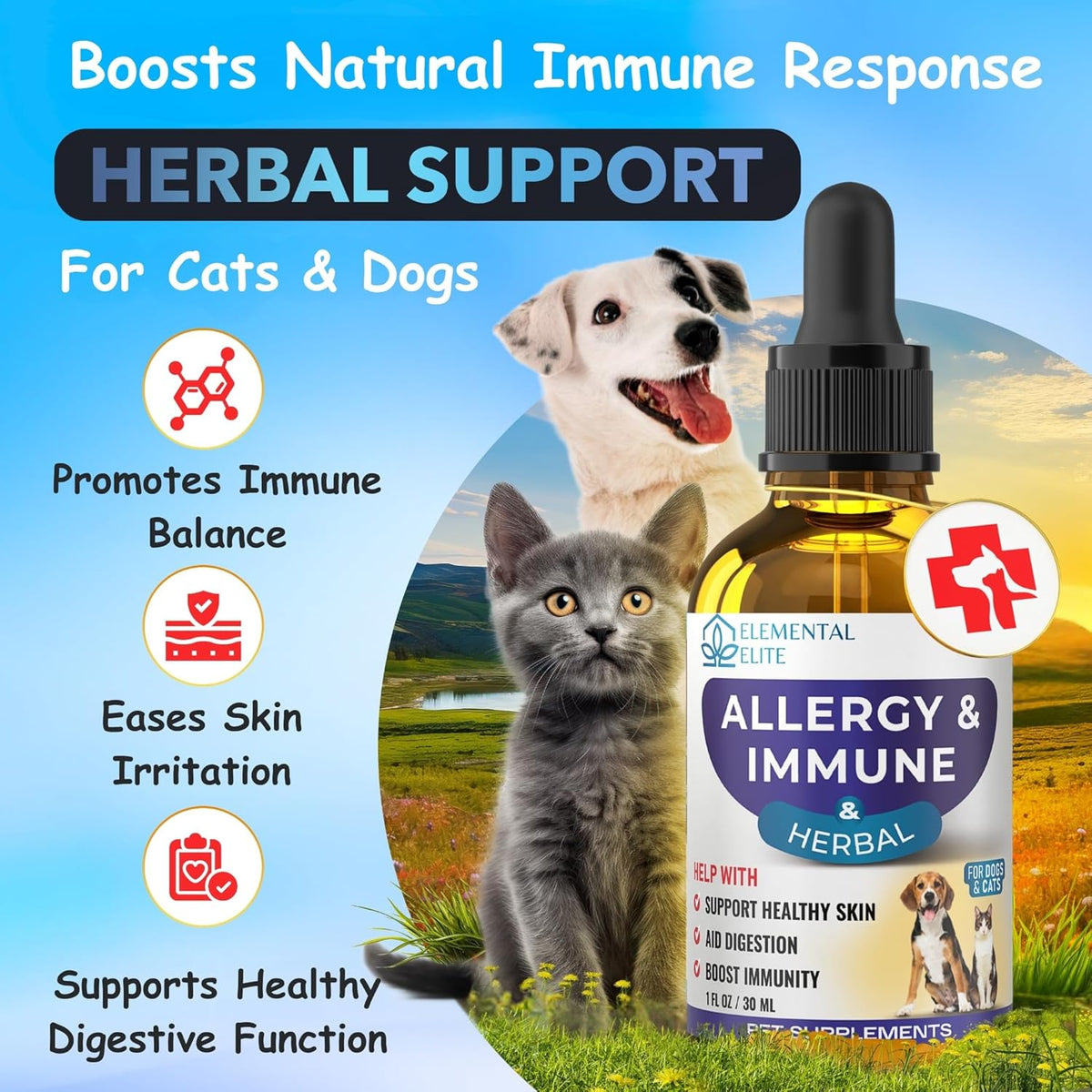 Allergy Relief Drops for Dogs & Cats – Natural Anti-Itch Support Supplement - görsel 2