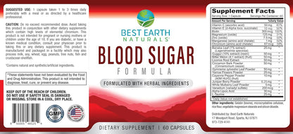 Best Earth Naturals Blood Sugar Formula with Cinnamon, Gymnema, Banaba & Guggul - 60 Capsules