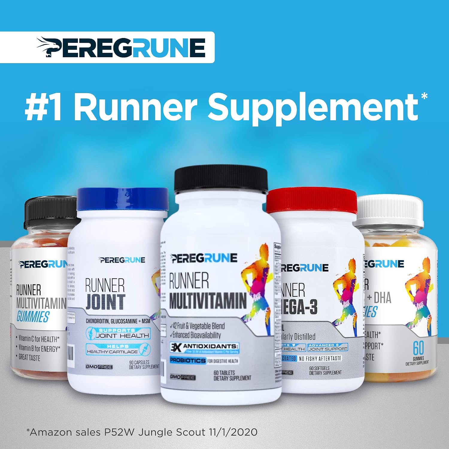 PEREGRUNE Runner Multivitamin Gummies – Daily Vitamin for Runners (Vitamins A, C, D, E, B Complex) – 50% Less Sugar - görsel 6