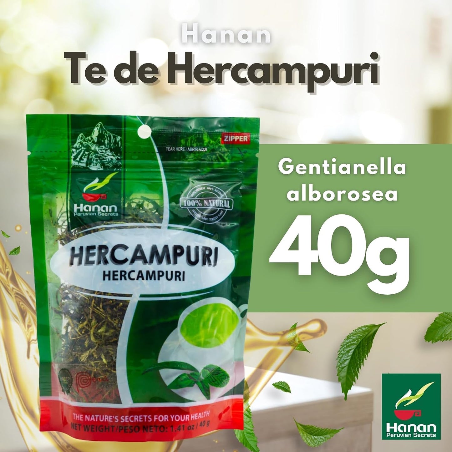Hanan Peruvian Secrets Hercampuri – 100% Natural Gentianella Alborosea 40g (1.41oz) – Traditional Herbal Tonic - görsel 3