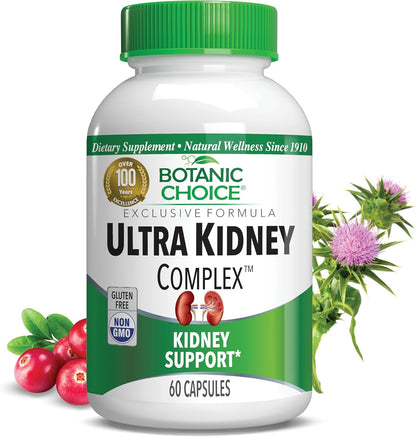 Botanic Choice Ultra Kidney Complex - Optimum Kidney Support with Milk Thistle, Green Tea and More - 60 Capsules
