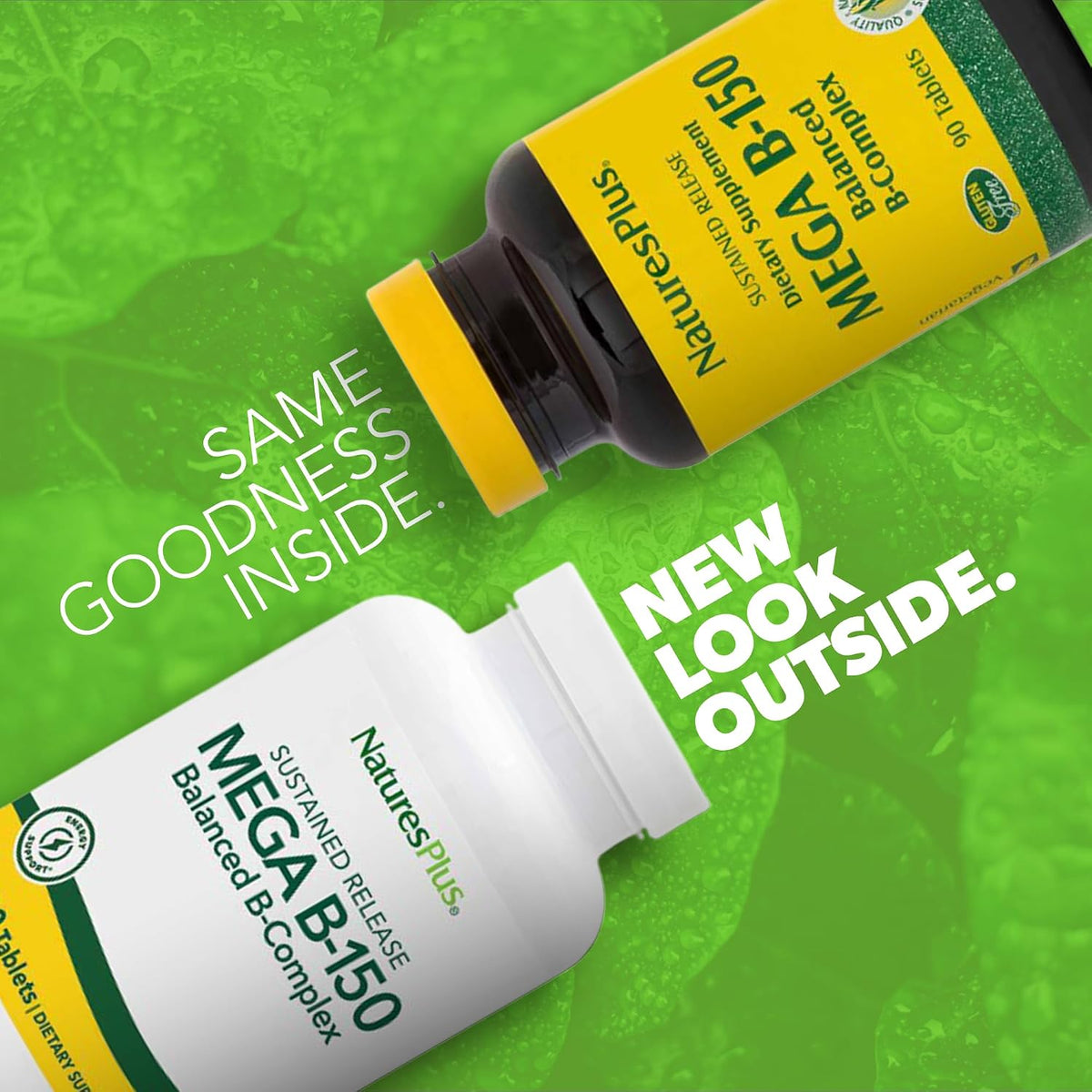 NaturesPlus Mega B-150 B-Complex Supplement - Sustained Release - 180 Tablets (2-Pack) - görsel 2