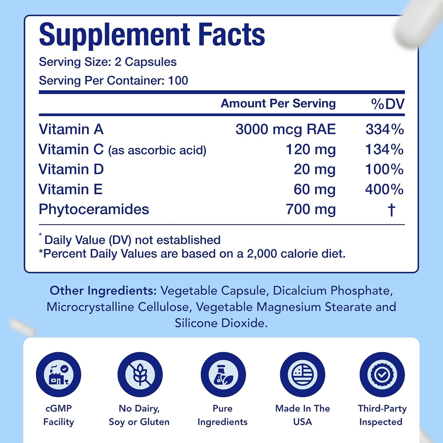 Extra Strength Phytoceramides 700mg – Plant-Based Ceramides with Vitamins A, C, D, E for Women (100 Day Supply) - görsel 2