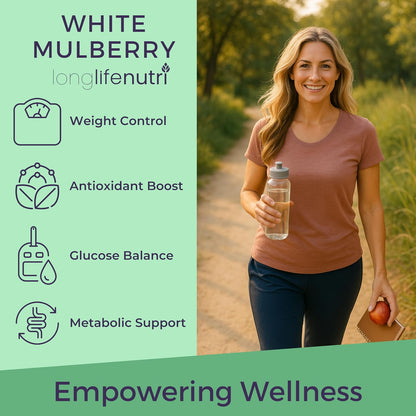 White Mulberry Leaf Extract 500mg - 200 Vegetarian Capsules, Non-GM, GMP Certified, Made in USA