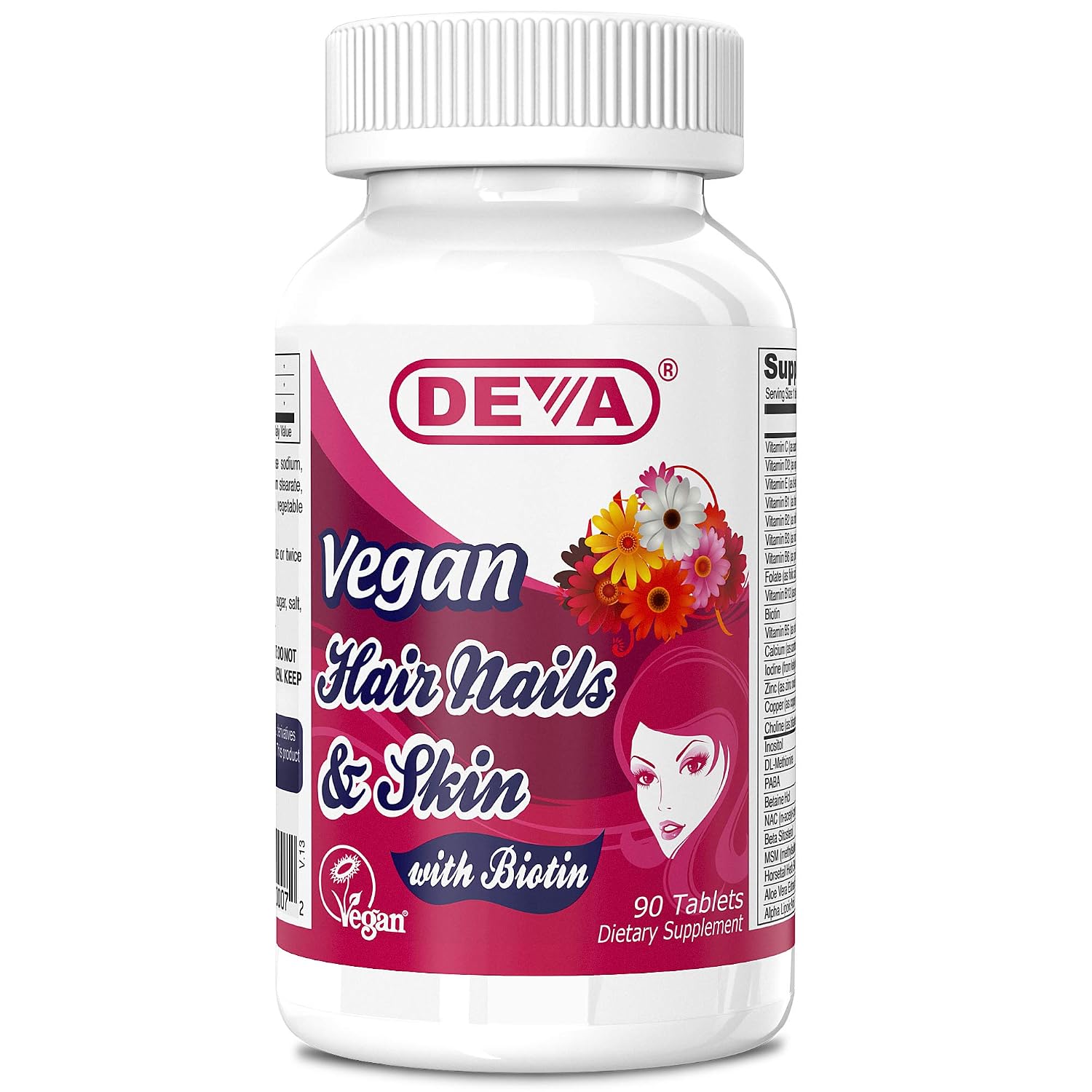 Deva Vegan Hair, Nails & Skin Supplement – 90 Tablets - görsel 1