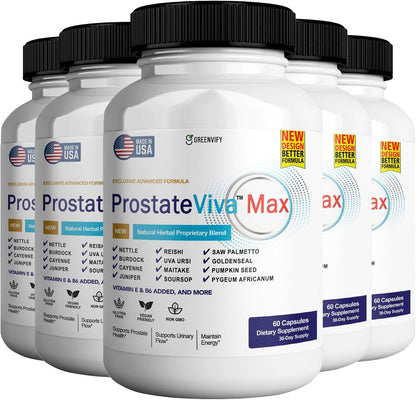 ProstateViva Max Prostate Supplement for Men - Maximum Strength, All-Natural (60 Capsules)