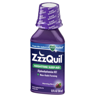 ZzzQuil Night-time Sleep-Aid Liquid Warming Berry Flavour 355 ml