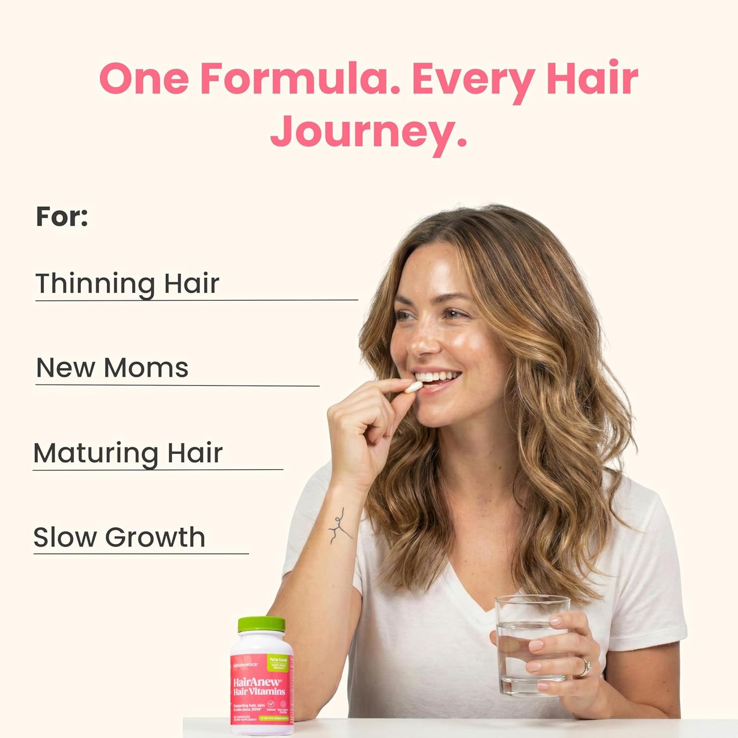 HairAnew Hair Growth Vitamins for Women & Men – 5000mcg Biotin, Vegan, 60 Capsules (3-Pack) - görsel 3
