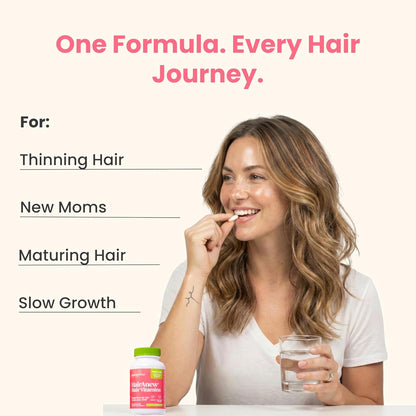 HairAnew Hair Growth Vitamins for Women & Men – 5000mcg Biotin, Vegan, 60 Capsules (3-Pack)