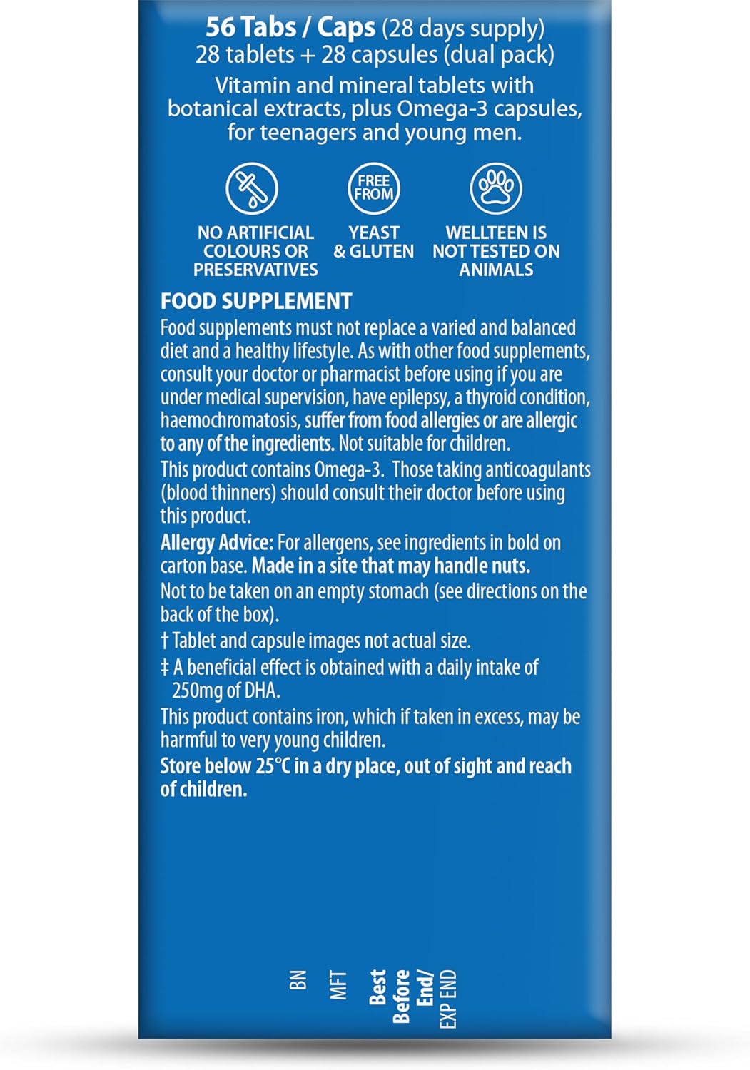 Vitabiotics Wellteen Him Plus Omega-3 – Maximum Nutritional Support for Teenage Boys and Young Men Aged 13-19 – 56 Tablets and Capsules - görsel 5