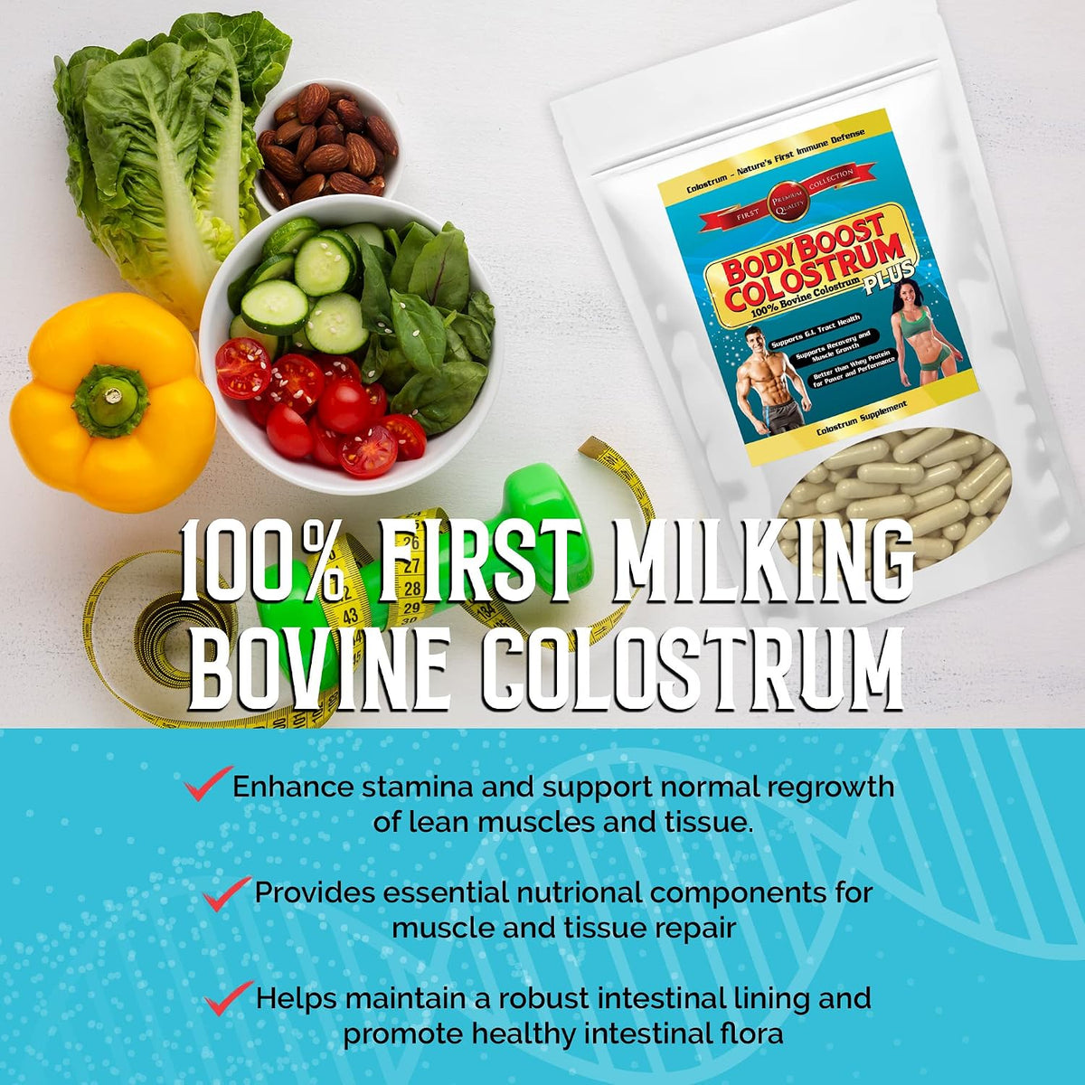 BodyBoost Colostrum Capsules (240 Capsules) - Grass-Fed Bovine Colostrum Immune Supplement - görsel 5