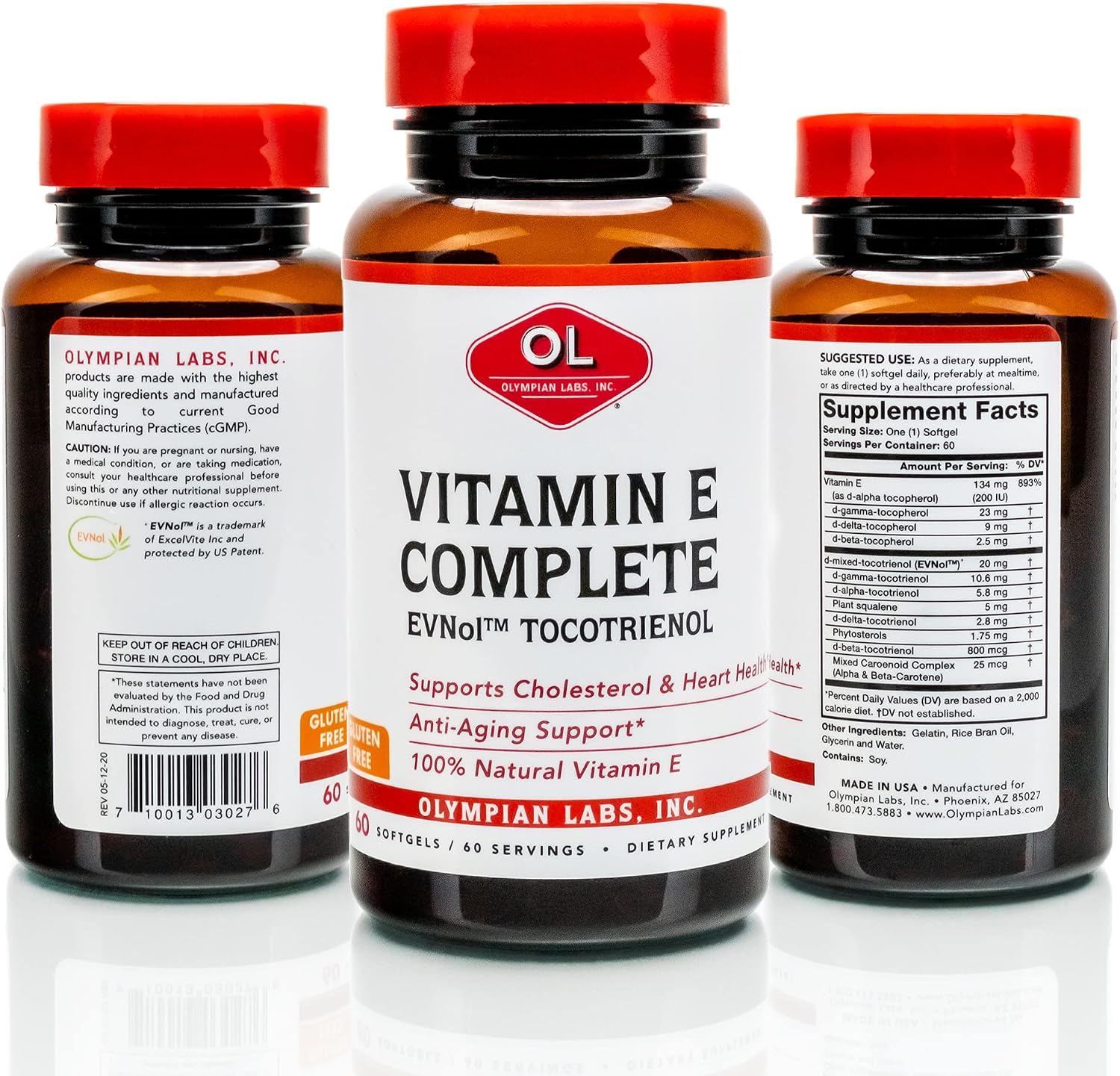 Olympian Labs Vitamin E Complete Tocomin - 200 IU, 60 Softgels - görsel 2