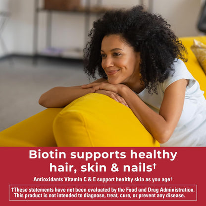 Nature Made Sugar Free Hair, Skin & Nails Gummies, Biotin 2500 µg per Serving, 120 Sugar Free Gummies, 60 Day Supply