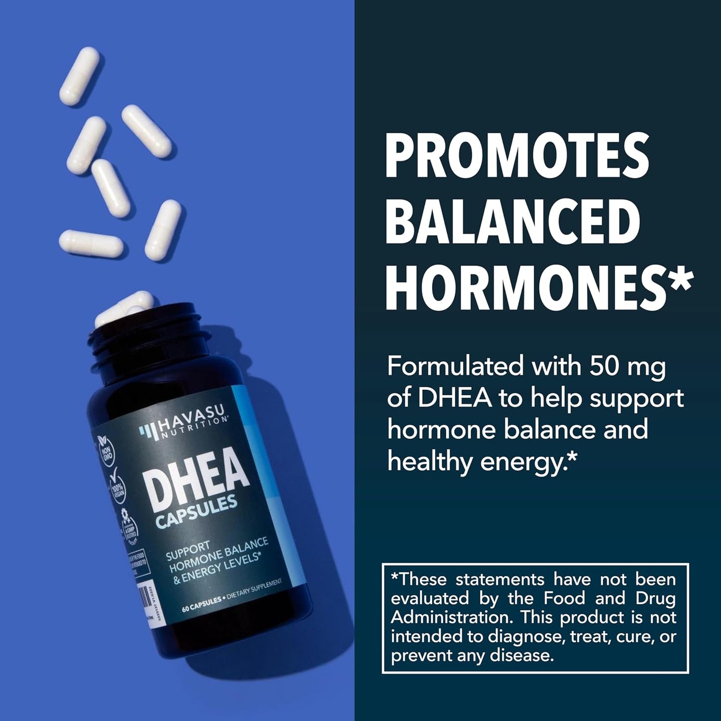 HAVASU NUTRITION DHEA 50mg - Hormone Balance Supplement, 60 Capsules - görsel 3