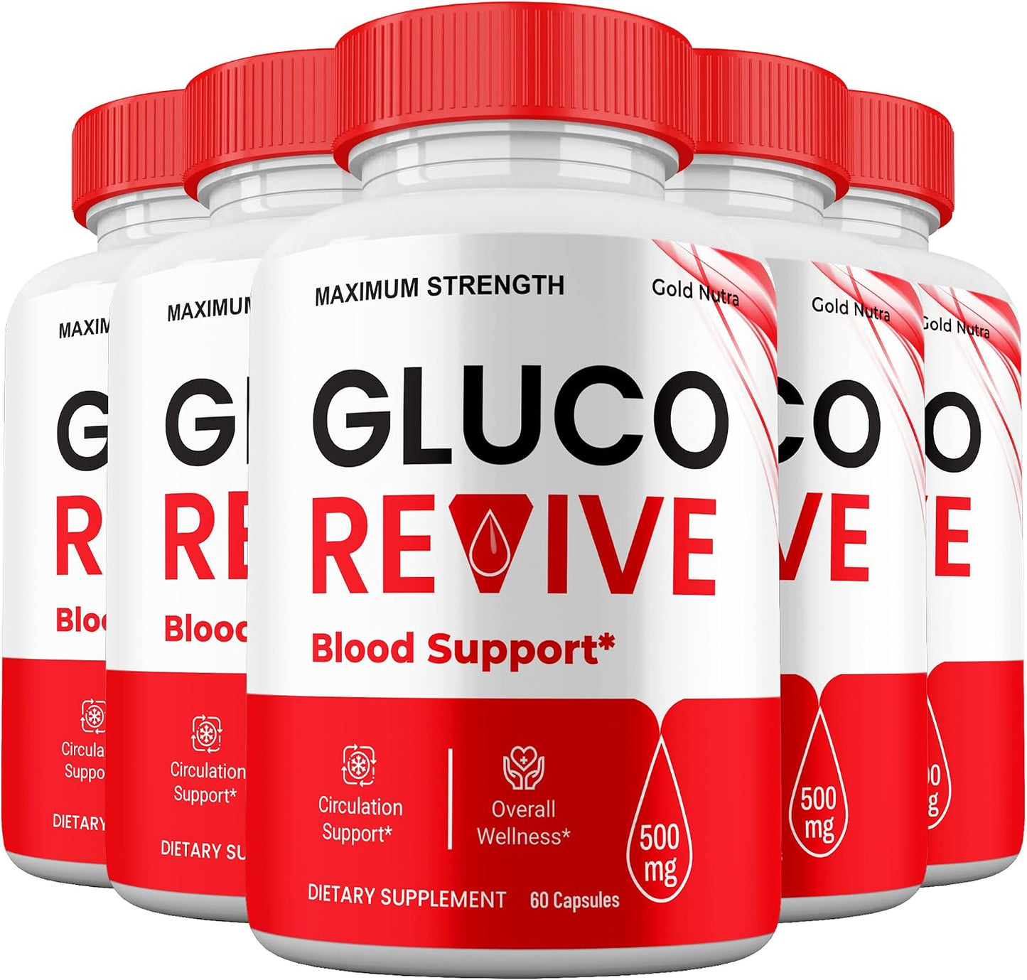 GlucoRevive Capsules – Advanced Formula All Natural Supplement (5 Pack, 300 Capsules, 5 Month Supply) - görsel 1