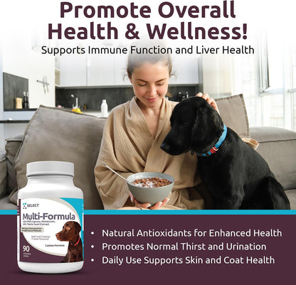 Multi-Formula Dog Vitamins for Large Dogs – 90 Beef Flavoured Chewable Tablets
