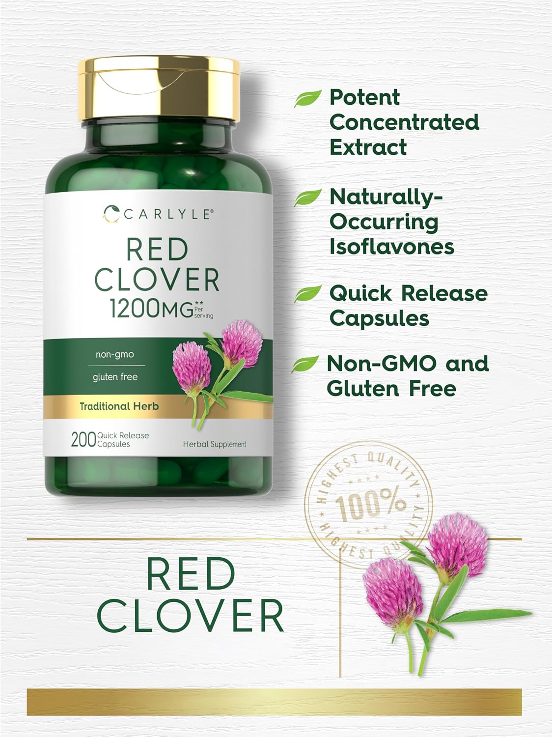 Carlyle Red Clover Capsules, 200 Count - görsel 3