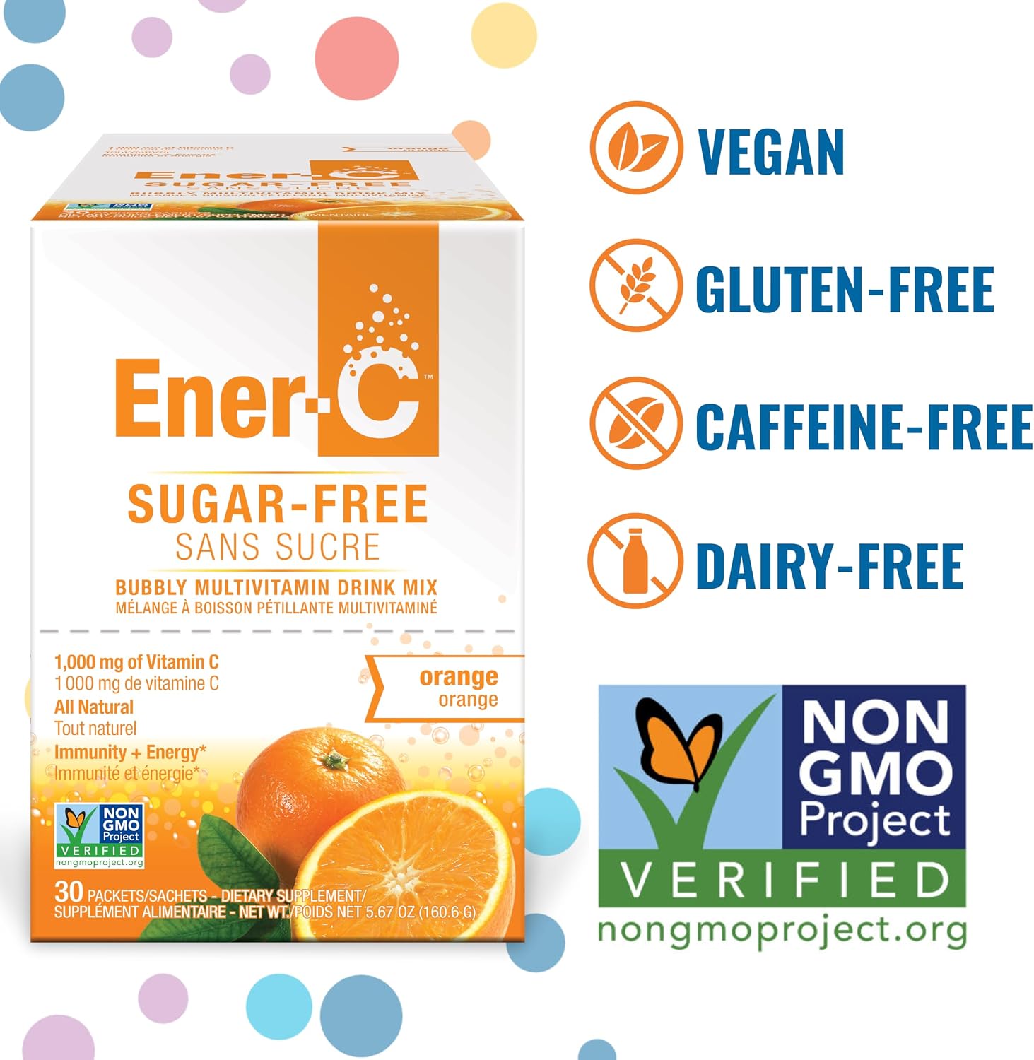 Ener-C Sugar Free Multivitamin Drink Mix, Orange - 30 Sachets - görsel 2