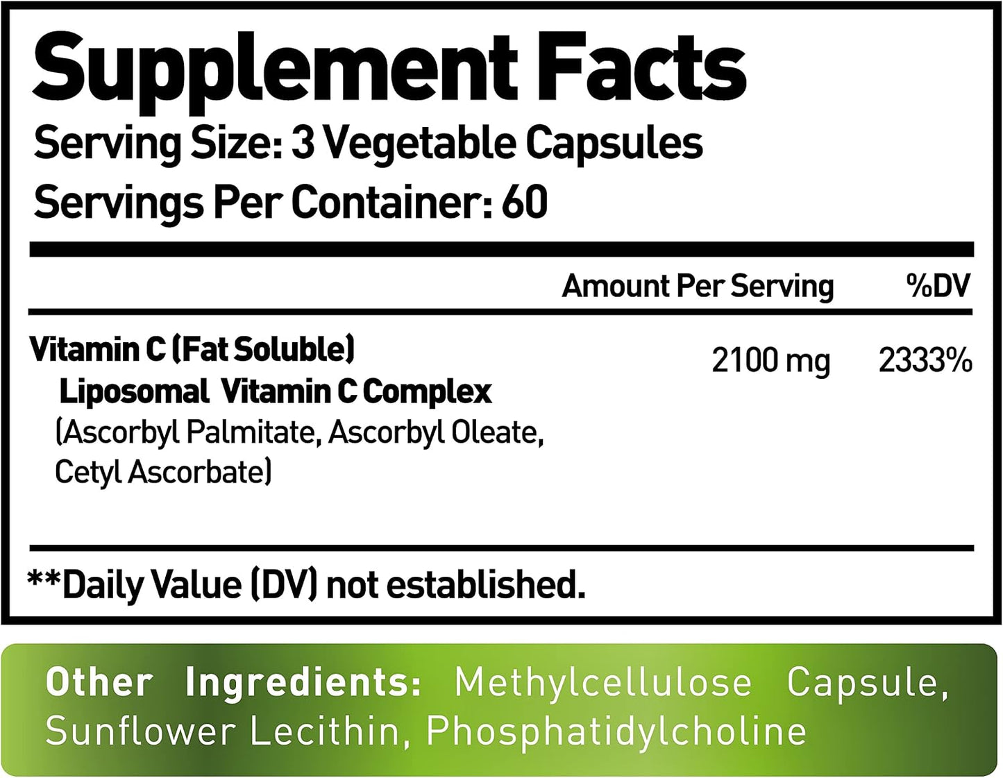 Nurture Alley Liposomal Vitamin C 2100mg - 180 Capsules | High Absorption Formula - görsel 2