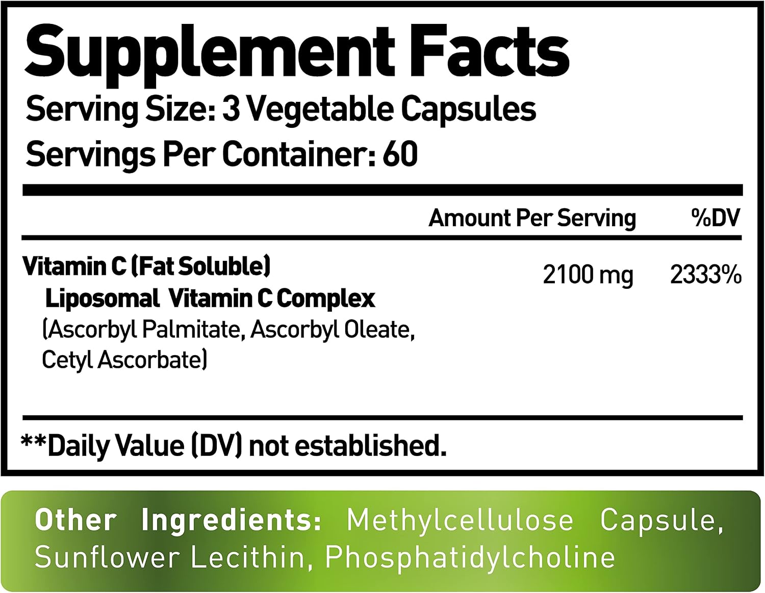 Nurture Alley Liposomal Vitamin C 2100mg - 180 Capsules | High Absorption Formula - görsel 2