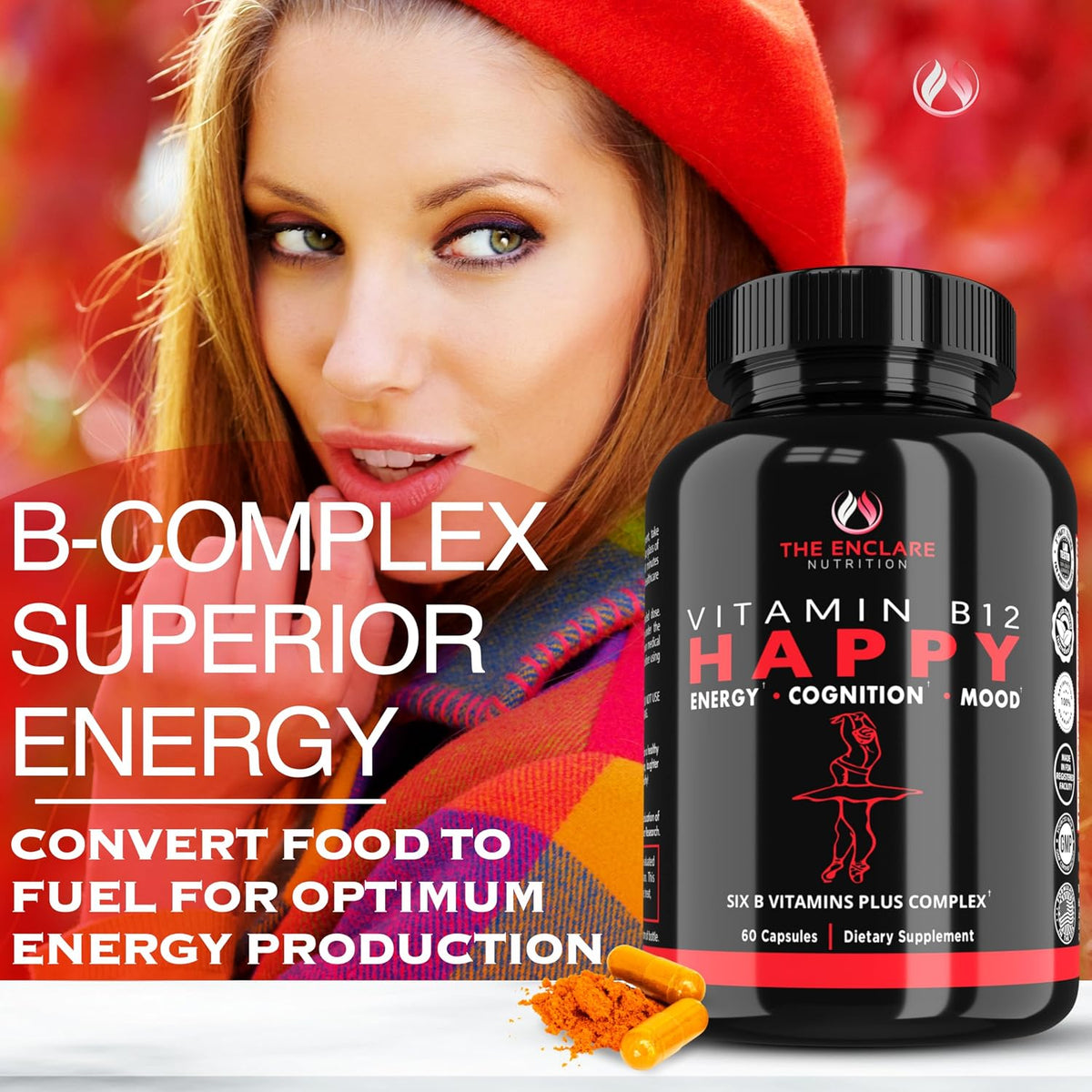 Vitamin B12 B-Complex Supplement – Energy Metabolism and Nervous System Support - görsel 2