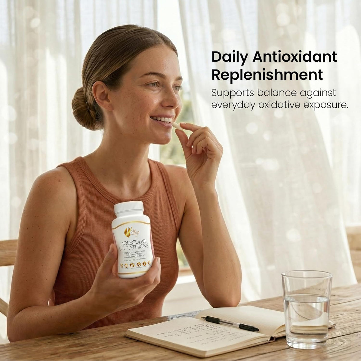 Cocó March N.M.D Molecular Glutathione Supplement – 500 mg Potent Antioxidant for Immune Support, Health & Beauty, Low Molecular Weight, Vegan, Gluten-free, Soya & Dairy-free, Non-GMO, 60 Veg Capsules - görsel 2