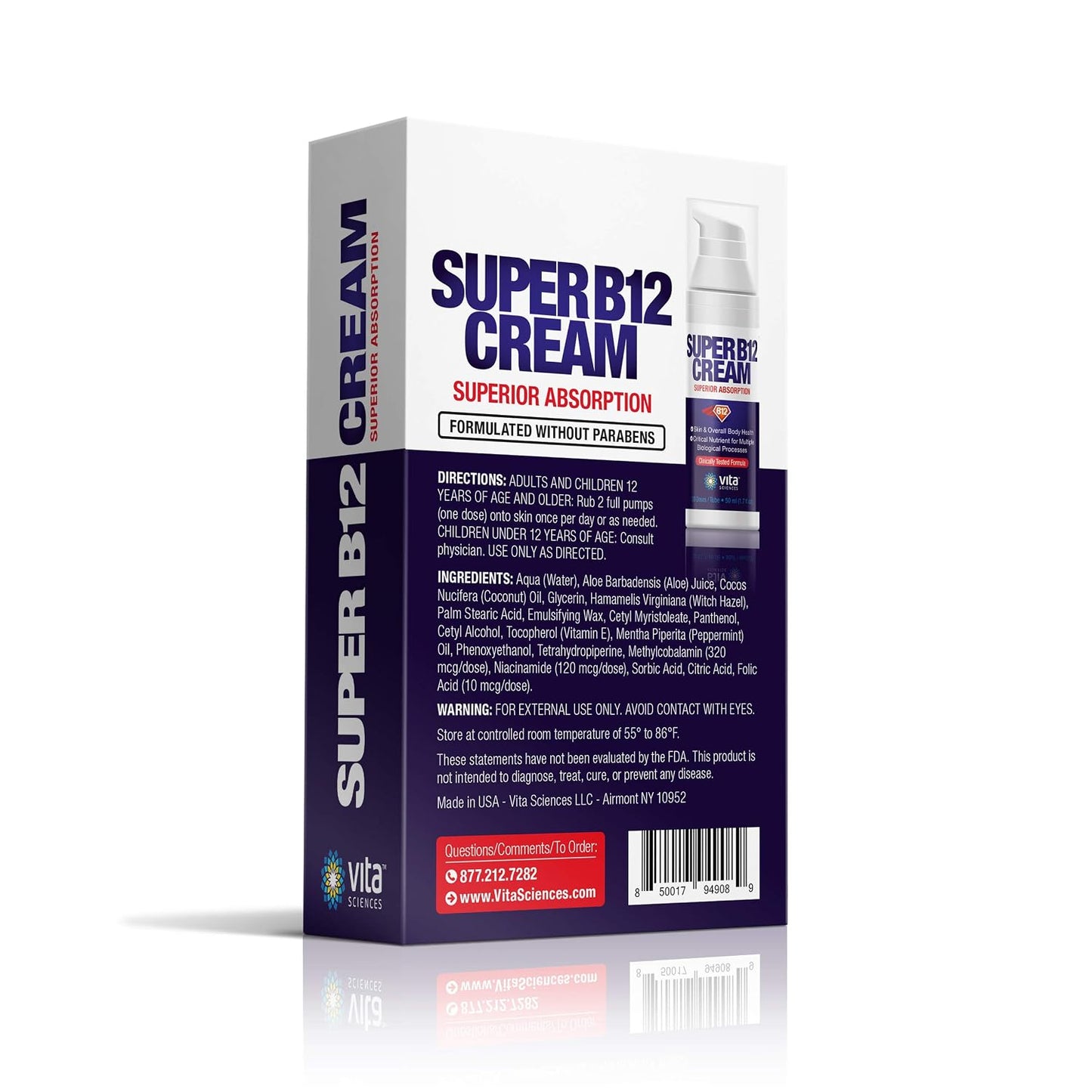 Vita Sciences Super B12 Cream with Bioactive Vitamin B-12 Methylcobalamin - görsel 5
