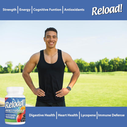 Reload! for Men, All Natural Multivitamin, Multimineral, and Antioxidant with 24 Fruits and Vegetables, 30-Day Supply