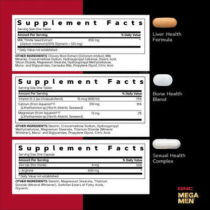 GNC Men's 30+ Vitapak Programme – 5-in-1 Daily Multivitamin with Minerals, Bone Support & Relaxation