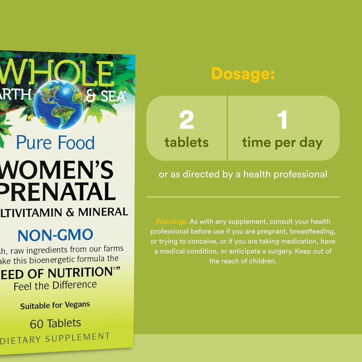 Natural Factors Whole Earth & Sea Women's Prenatal - 60 Tablets - görsel 3