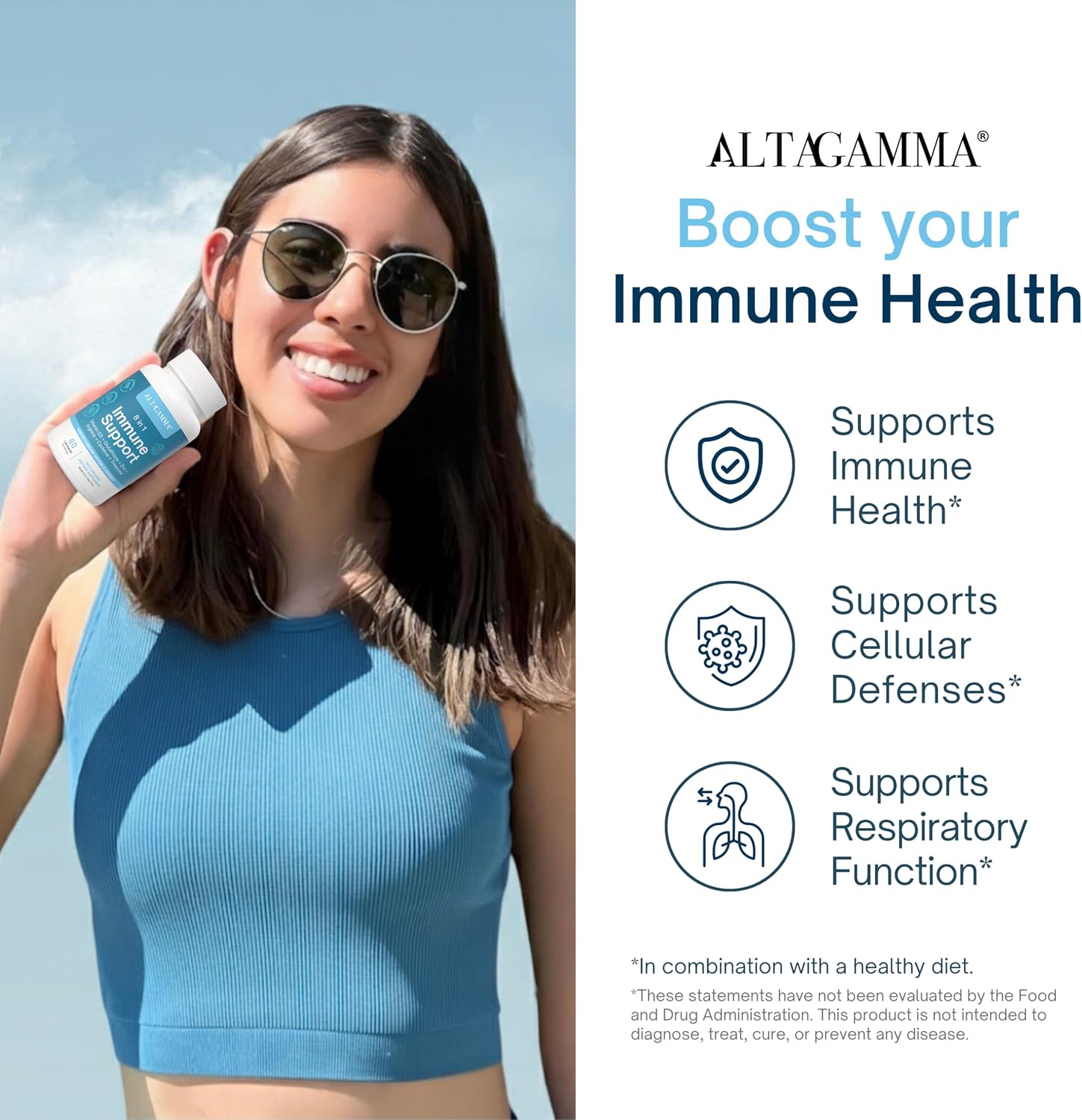 8 in 1 Immune Support Supplement – Daily Immunity Capsules for Adults – Immune System Support with L-Lysine, Vitamin D and Zinc for Men & Women, 60 Capsules - görsel 2