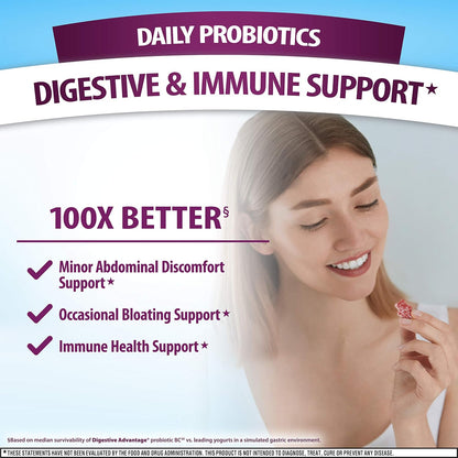 Digestive Advantage Probiotic Gummies for Digestive Health, Superfruit, 90 Count