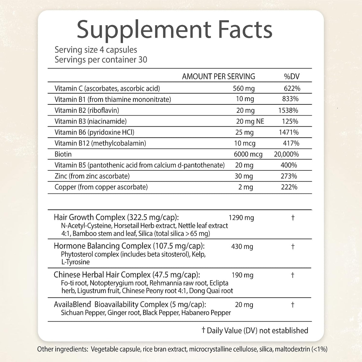 RidgeCrest Herbals Hair ReVive – Nutritional Hair Supplement for Women with Biotin, Vitamin C, Zinc & Copper - görsel 2