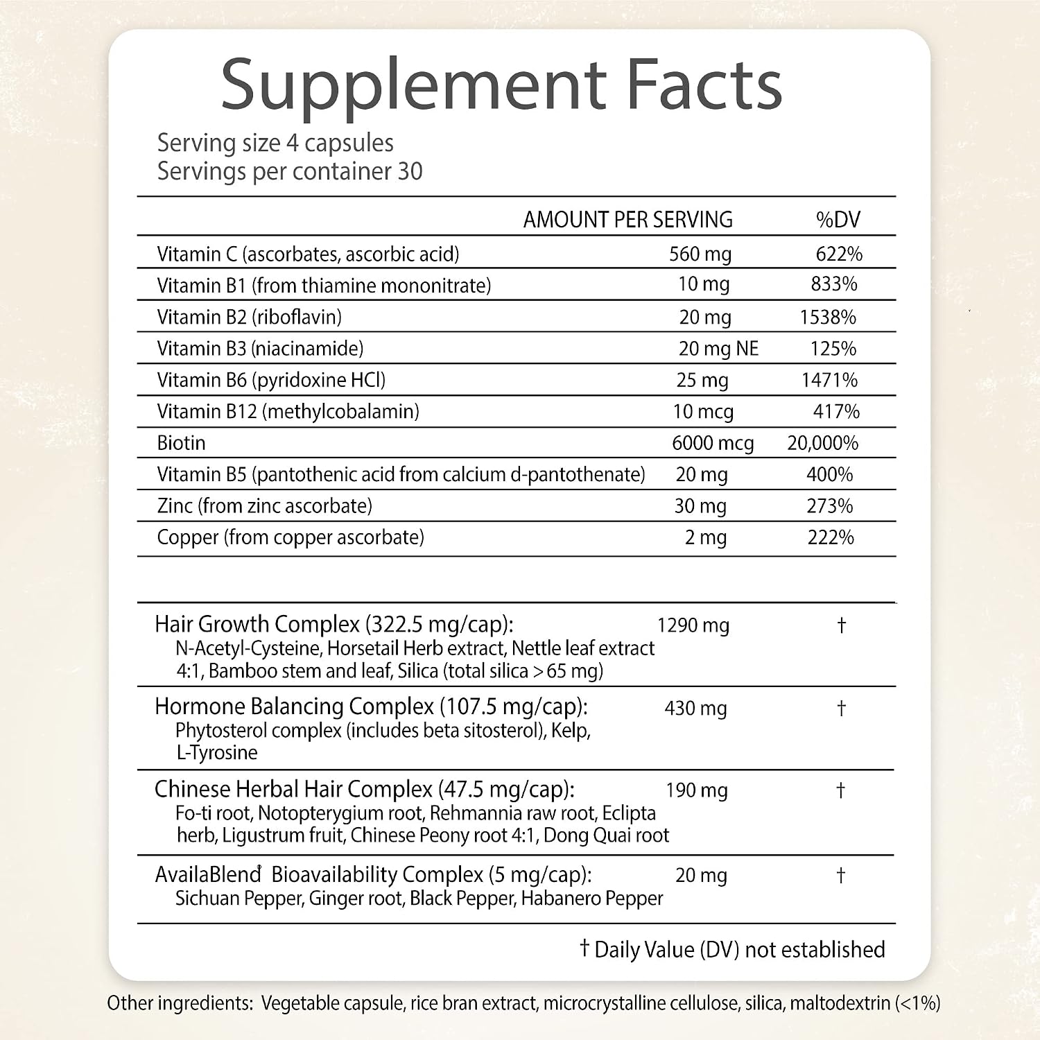 RidgeCrest Herbals Hair ReVive – Nutritional Hair Supplement for Women with Biotin, Vitamin C, Zinc & Copper - görsel 2