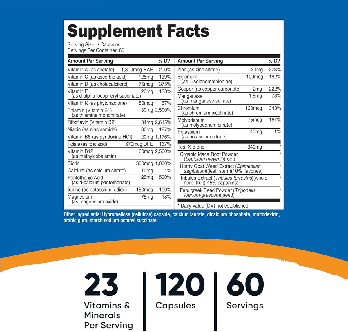 Nutricost Multivitamin for Men 120 Capsules - Vitamins and Minerals for the Healthy Man - görsel 2