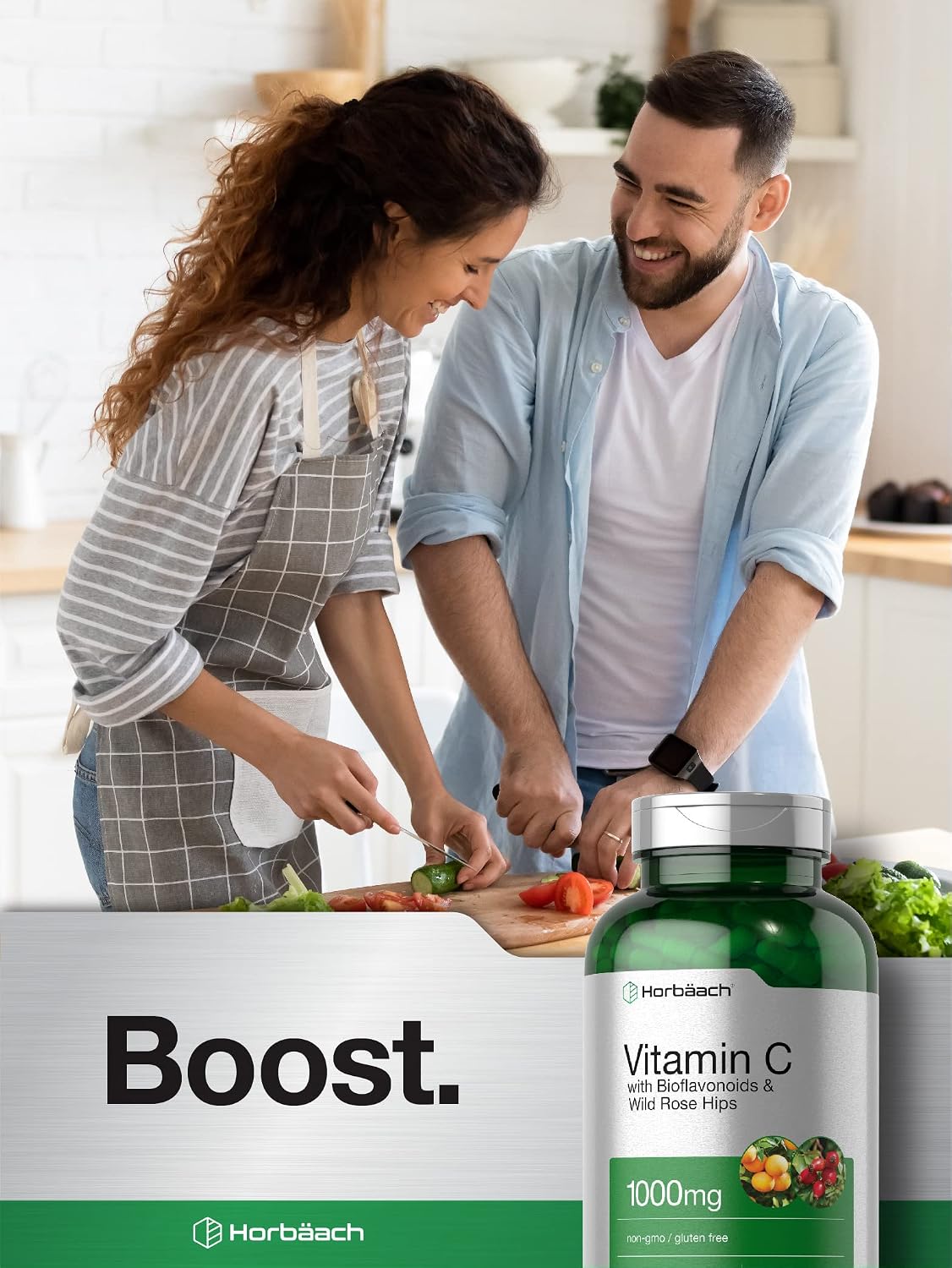 Horbäach Vitamin C 1000mg with Bioflavonoids and Rose Hips, 250 Capsules - görsel 6