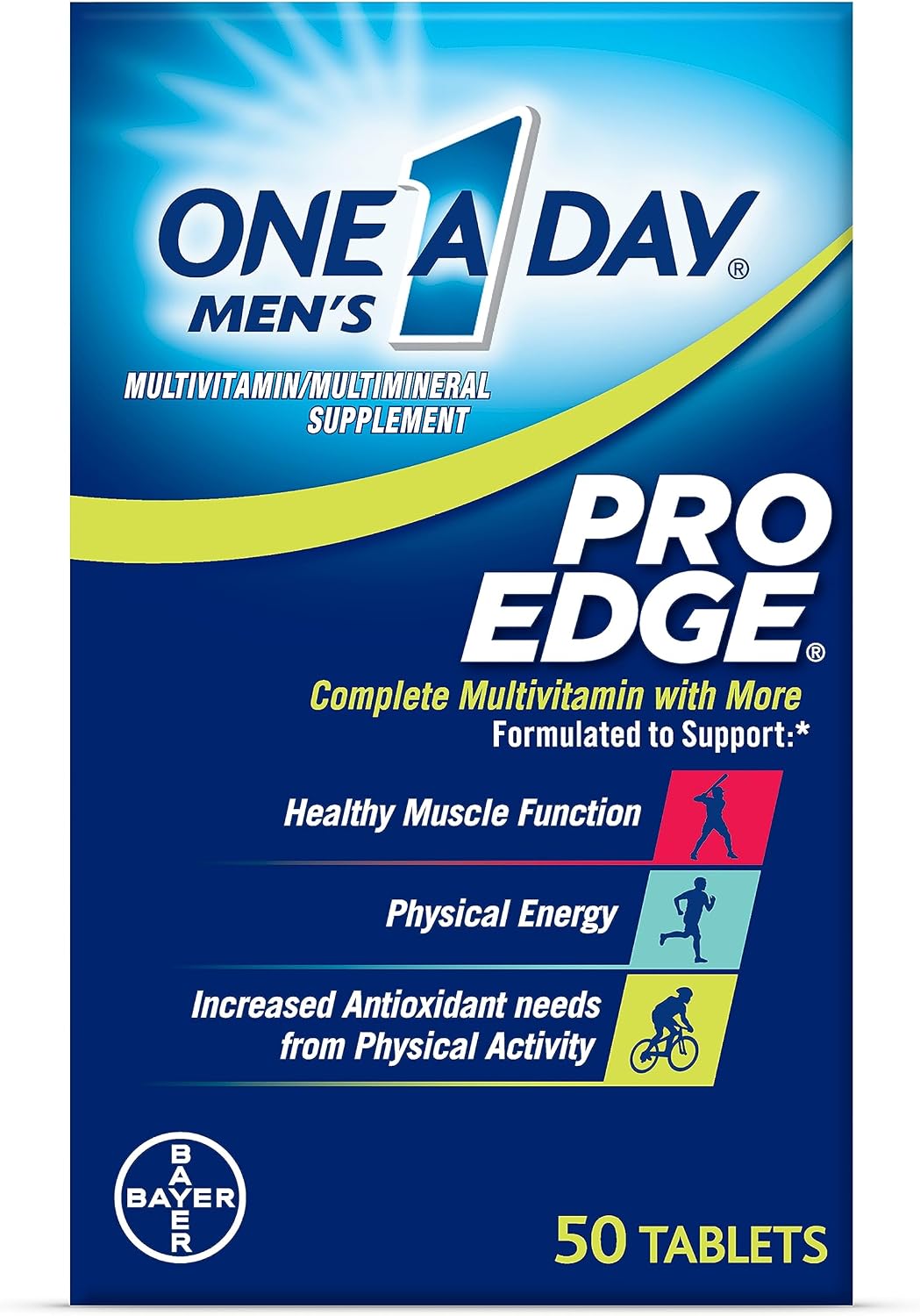 One A Day Men's Pro Edge Multivitamin, 50 Tablets - görsel 1