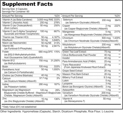 Lively Vitamin Co. Multivitamin - 37 Vitamins, Minerals and Extracts - 240 Vegetarian Capsules